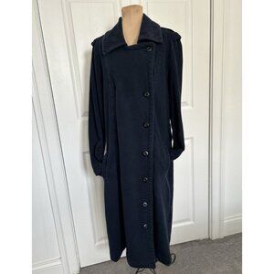 Converse One Star Womens Collared Full Length Heavy Cotton Coat Navy Blue Size M